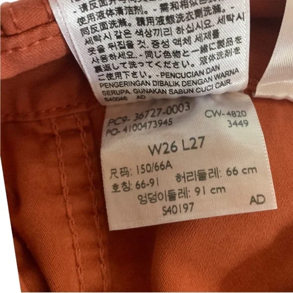 Levi’s Women’s Ribcage Straight Ankle Jean Burnt Orange Size W26 L27 Casual - Picture 4 of 6